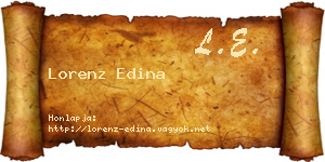 Lorenz Edina névjegykártya